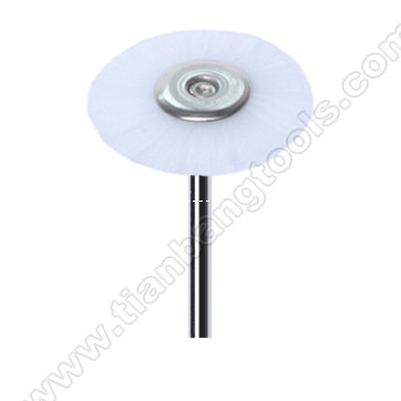 Mounted polishing brush white nylon