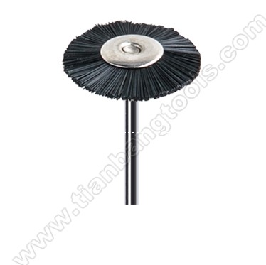 Mounted polishing brush black nylon