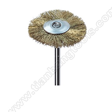 Mounted polishing brush crimple brass