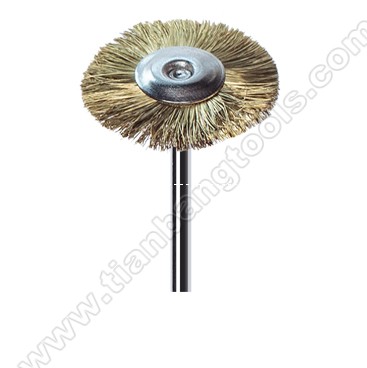 Mounted polishing brush straight brass