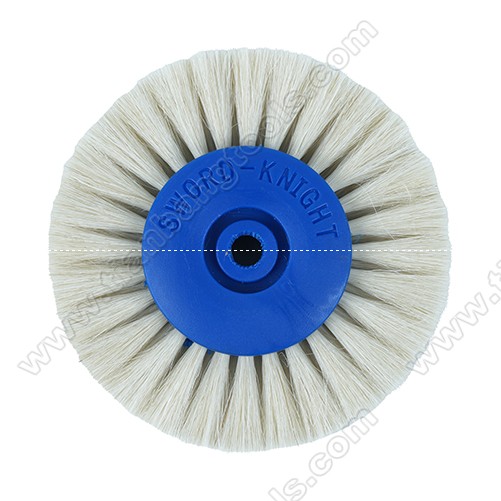 Latch polishing brush plastic hub white soft goat hair