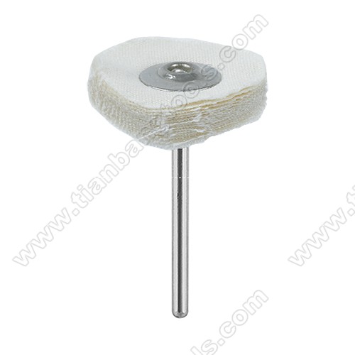 Mounted polishing buff wheel white cloth