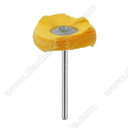 Mounted polishing buff wheel yellow cloth